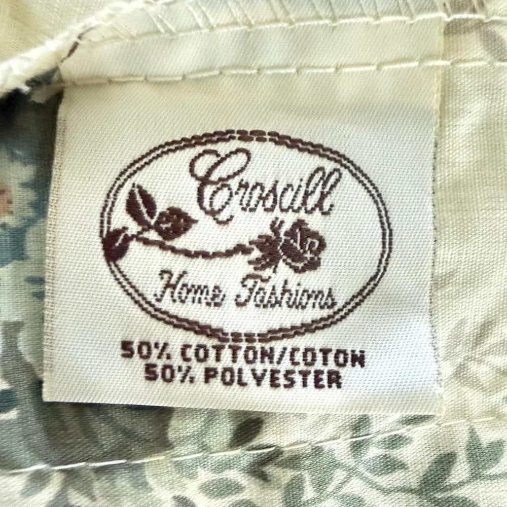 Vintage Croscill Chestnut Hill Rose Curtain Panels 3 Waterfall Valance Set 5Pc